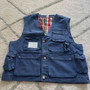 Vintage Abercrombie vest outdoor Adirondack trail navy blue cotton XL